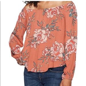 Billabong off the shoulder floral flowy top